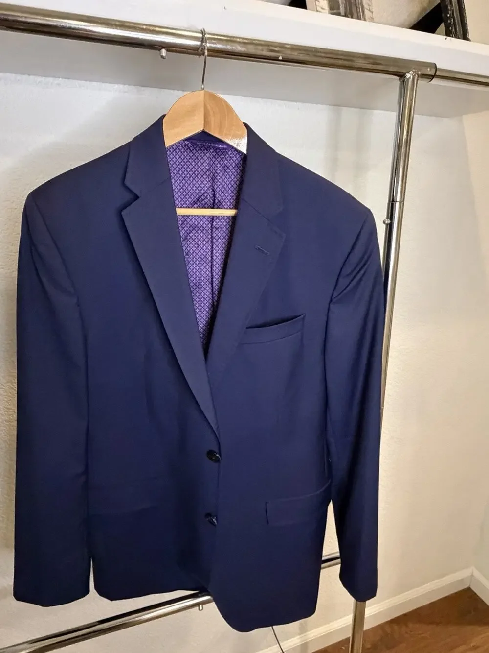 Ted Baker Endurance Mens 42R Navy Blue 100% Wool Blazer Made Canada Sport Coat